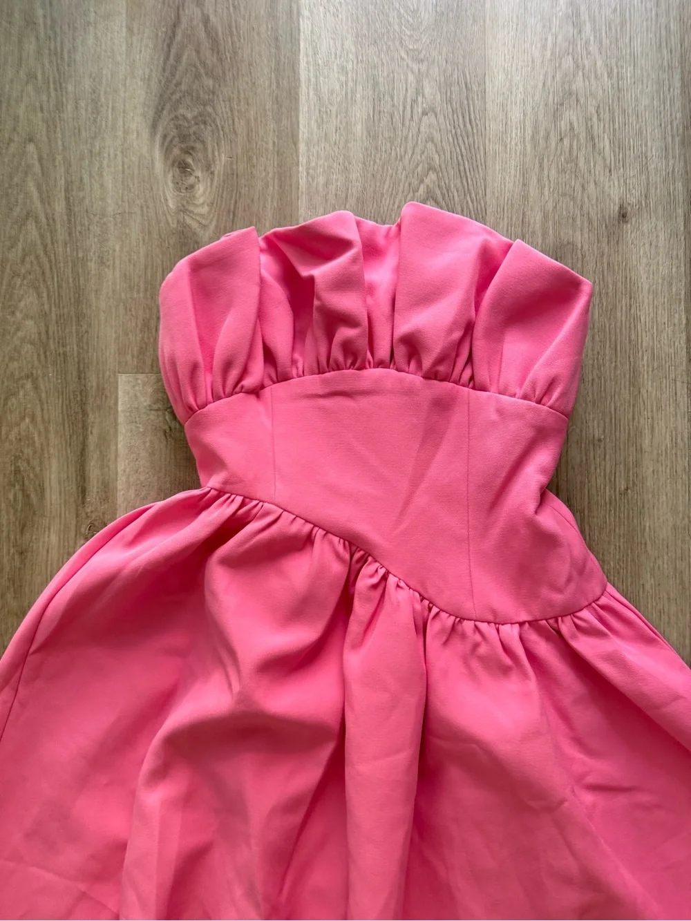 elliatt laurel pink ruffle bust boned strapless maxi gown dress size medium - Picture 9 of 12